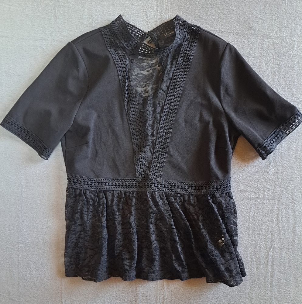 Scobe black lacy babydoll top